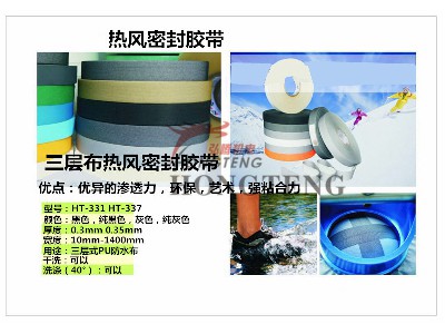 Three-layer cloth hot air sealing tape
